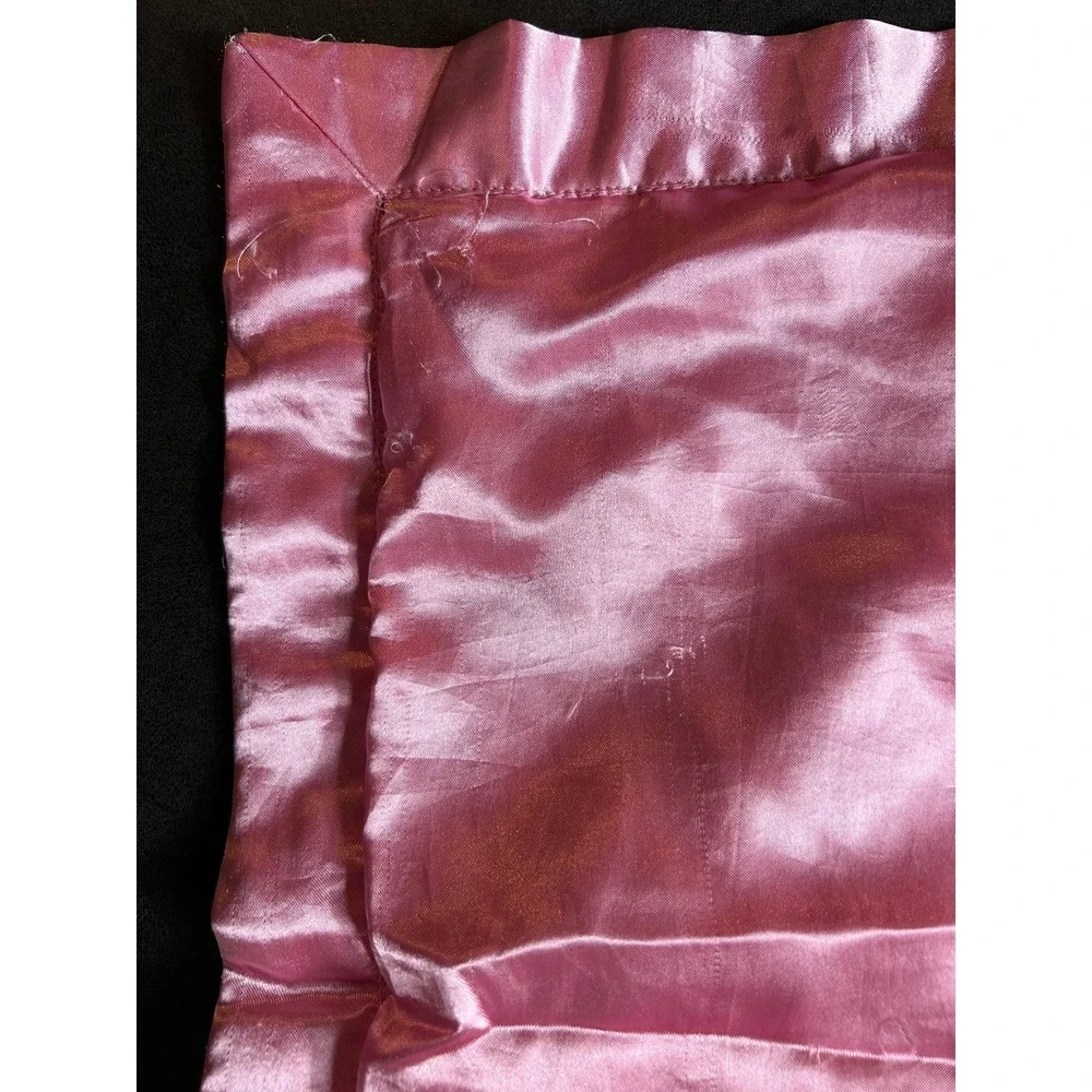 Disney Winnie the Pooh Baby Blanket Pink Satin Trim Rosebud Swirl 30x40 Cozy